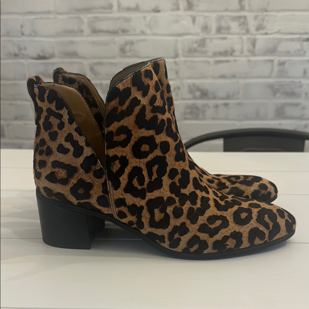Franco Sarto Leopard Print Ankle Boots